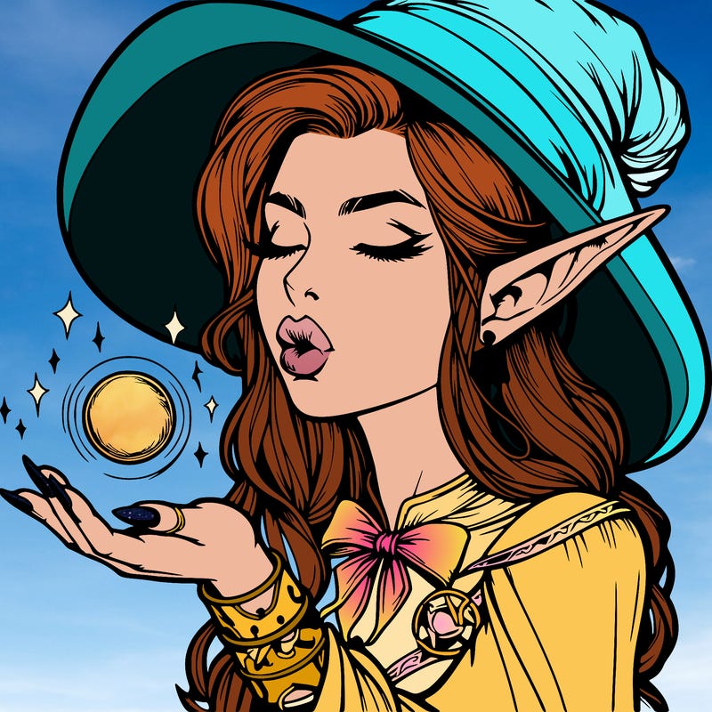 realistic elf casting a spell with lips