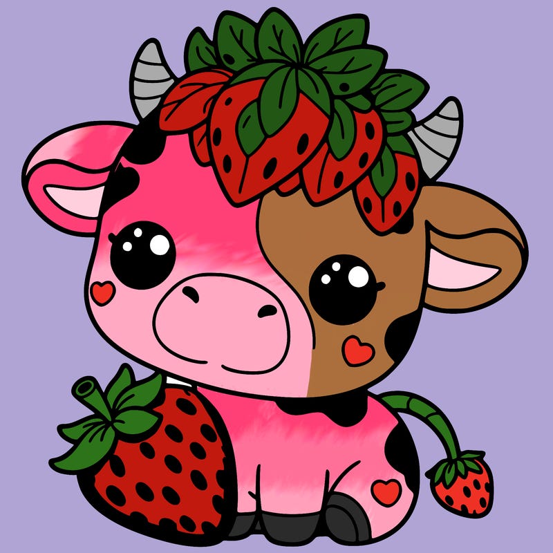 cute strawberry cow