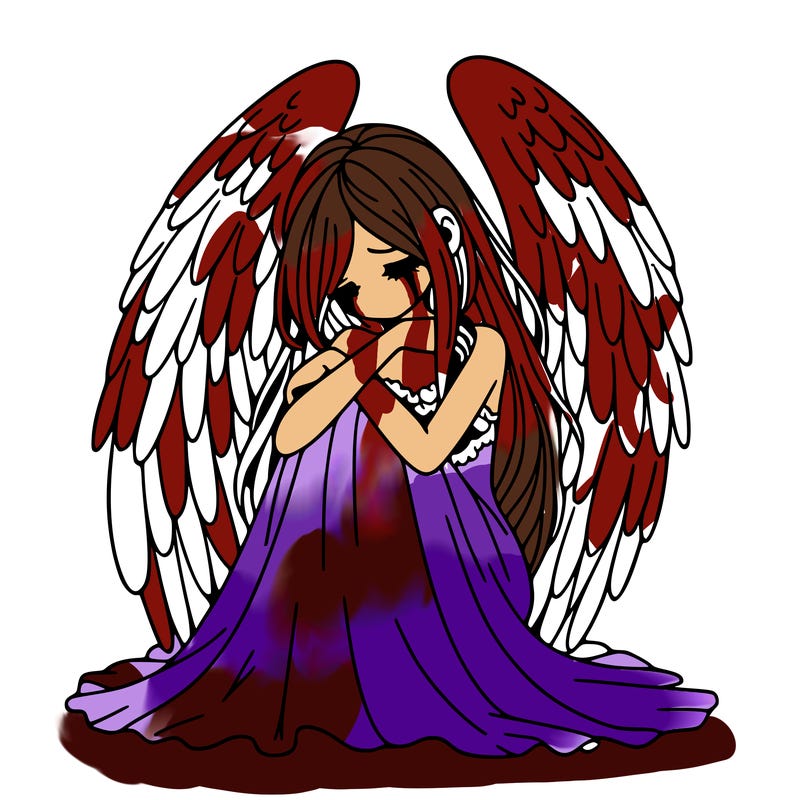 ethereal girl in grief, lonely and heartbroken