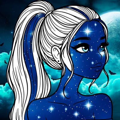 a beautiful and realistic girl with a high pony tail