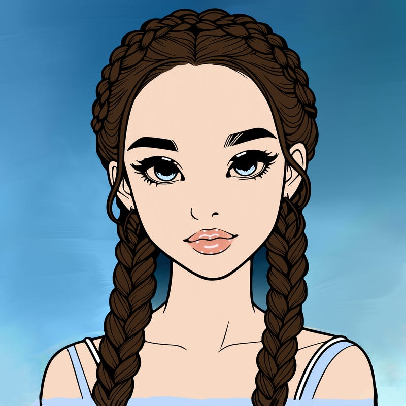realistic girl with braids