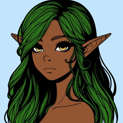 elf girl realistic dark fantasy