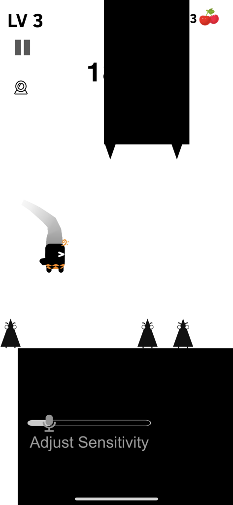 Captura de pantalla del juego Scream Go Hero con configuración de control por voz