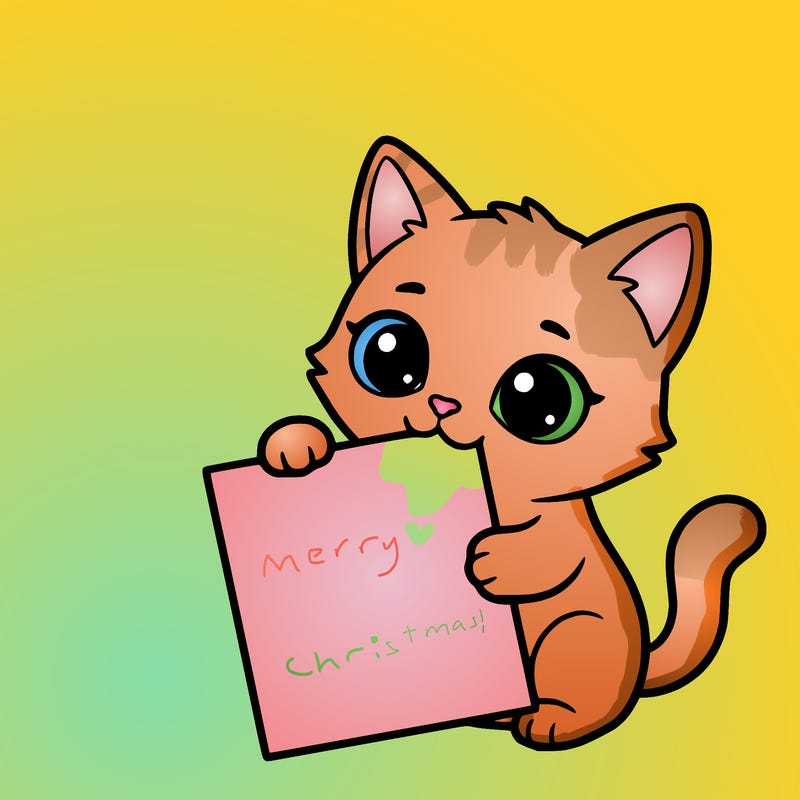 a small cat with a blank sheet of paper in its hand. the cat is sooooooo cute!