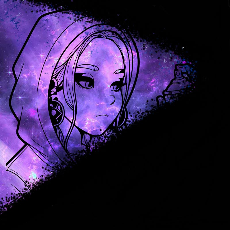 a realistic girl, spray painting