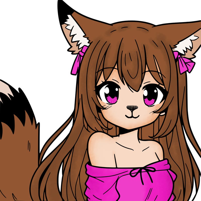 manga character girl fox ears and tail