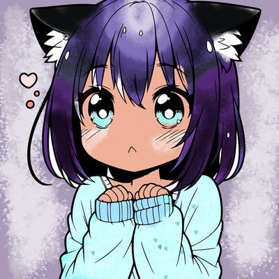 shy anime catgirl