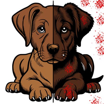 realistic dog split picture