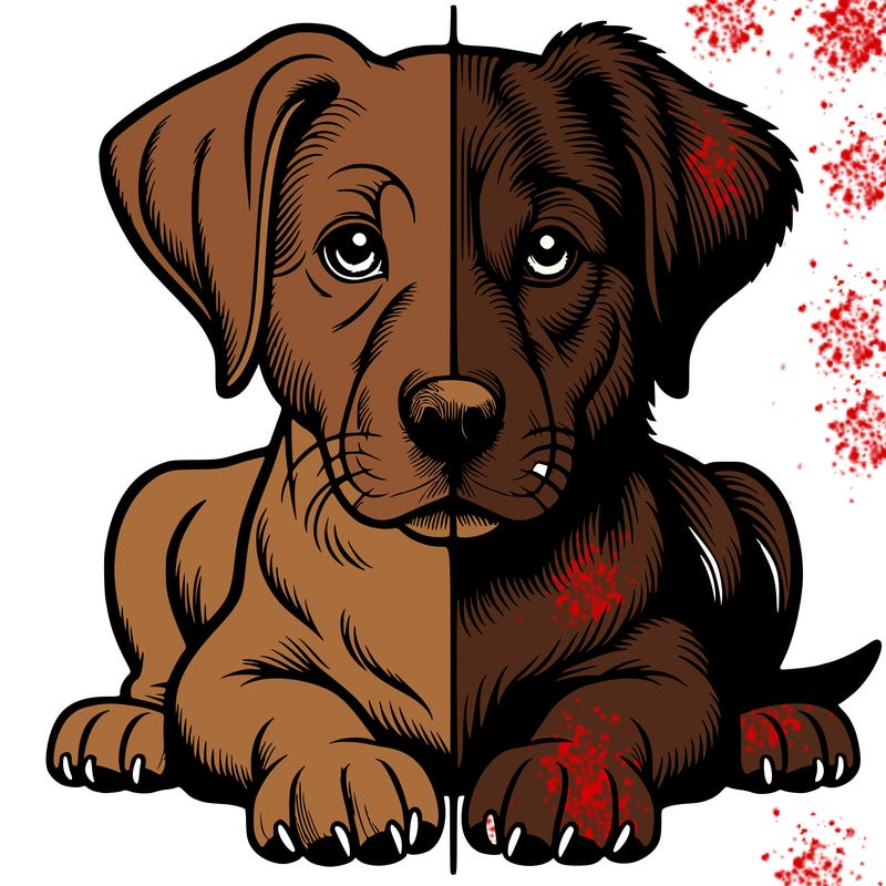 realistic dog split picture