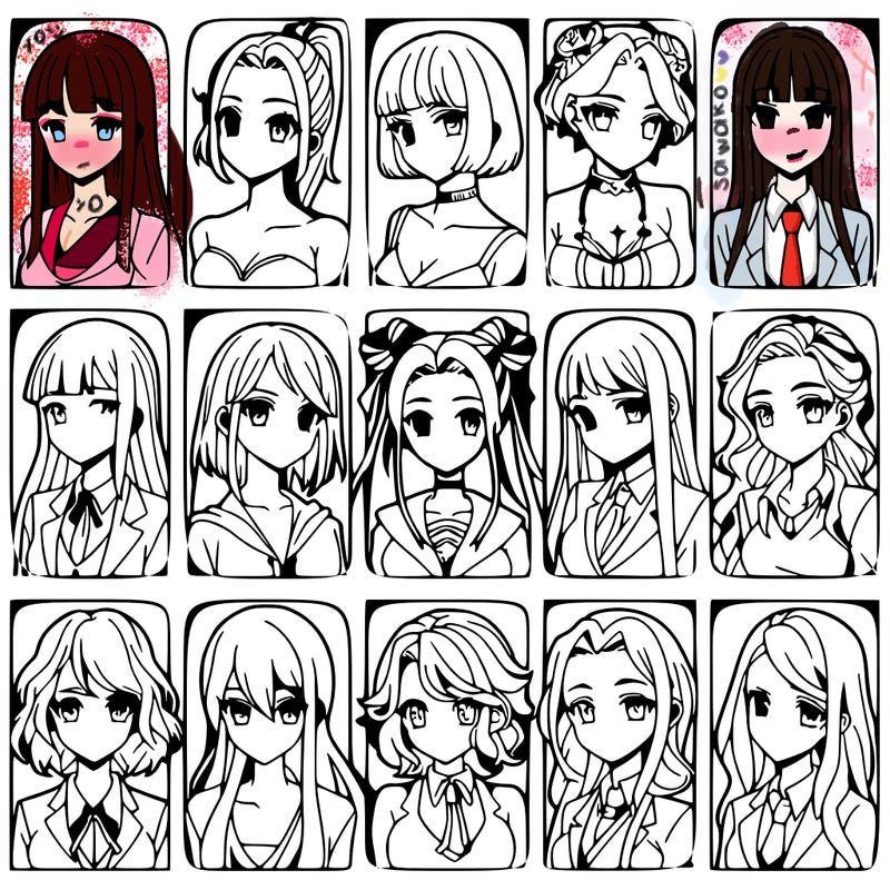 girls that look diffrent anime