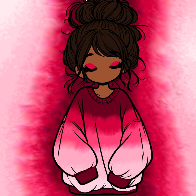 girl with baggy sweatshirt and messy bun