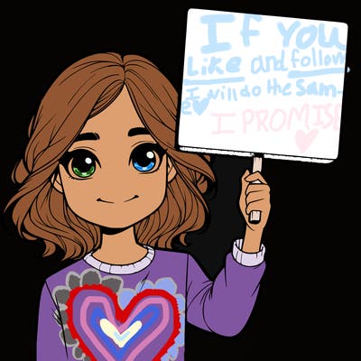 realistic girl holding up a sign