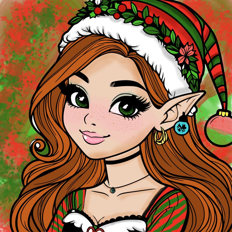 christmas girl elf realistic