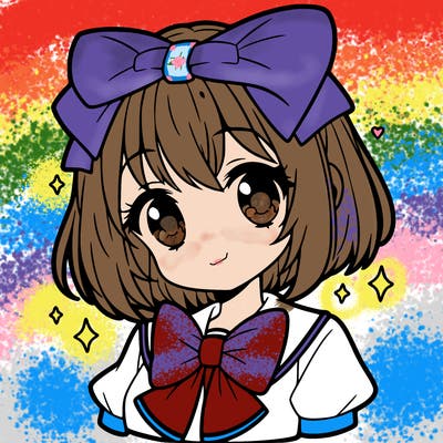 cute anime girl with bow