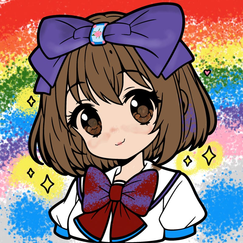 cute anime girl with bow