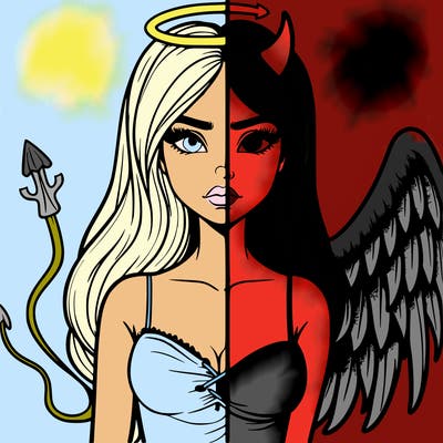 devil vs angel realistic girl