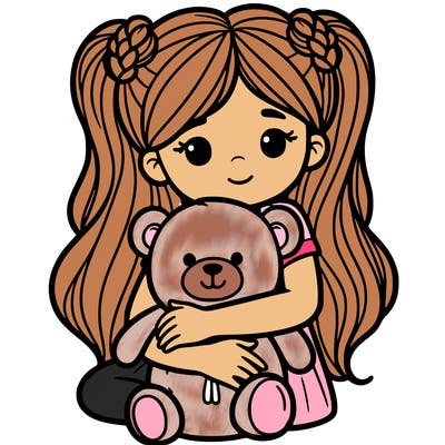 girl holding  teddy bear
