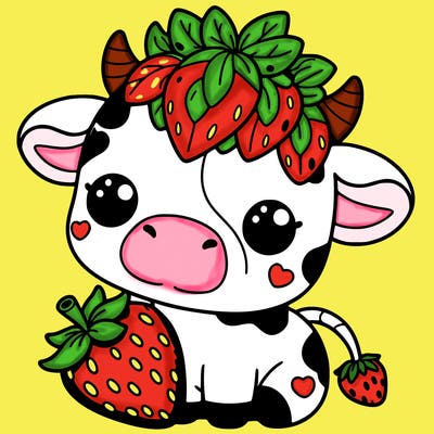 cute strawberry cow