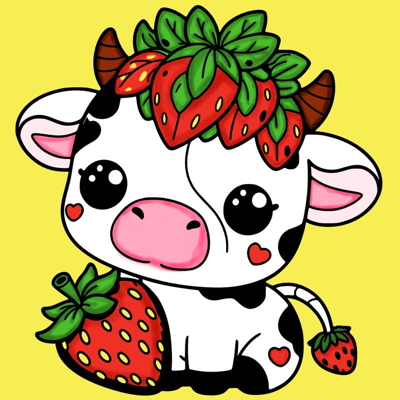 cute strawberry cow
