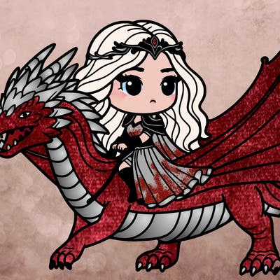 daenerys targaryen on dragon,