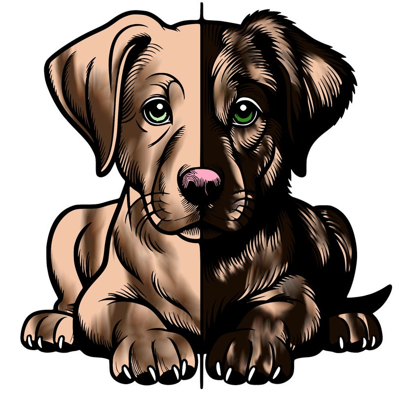 realistic dog split picture