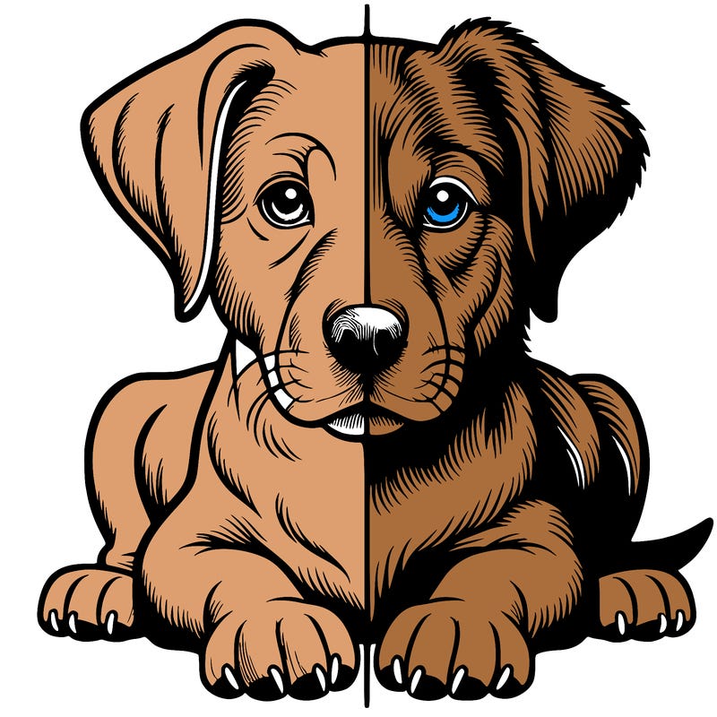 realistic dog split picture