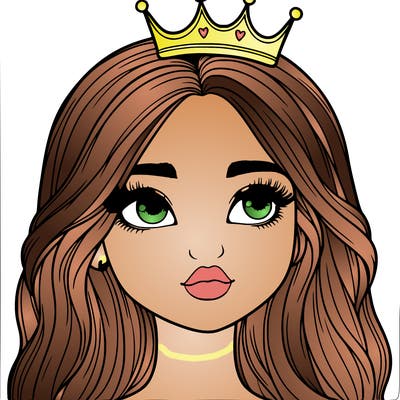 a realistic girl with a crown on