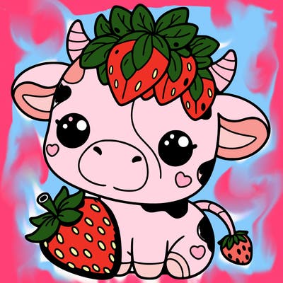 cute strawberry cow