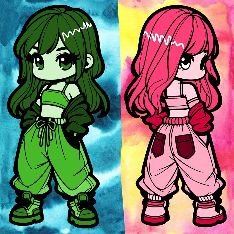 girl in crop top and baggy pants