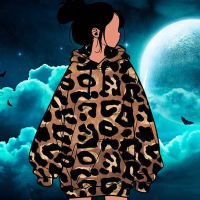 realistic girl with a oversized sweatshirt on and a bun