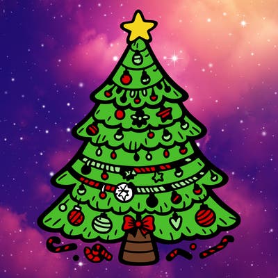 christmas tree with lots of details