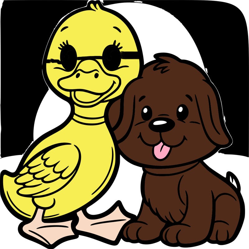 duck and a dog