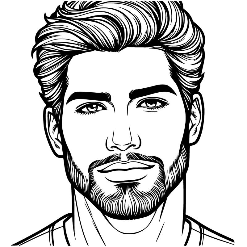 detailed handsome face