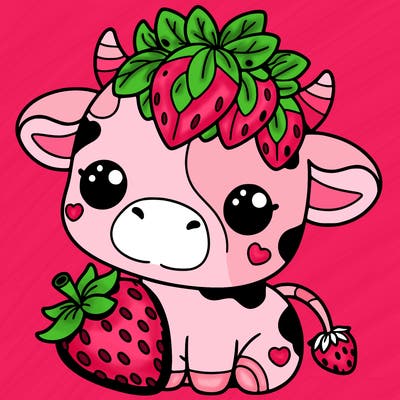 cute strawberry cow