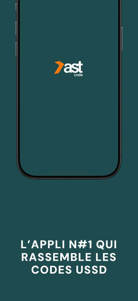FastCode-USSD Moov & Yas Togo - Écran de démarrage de l'application FastCode avec le logo et le slogan pour les codes USSD togolais