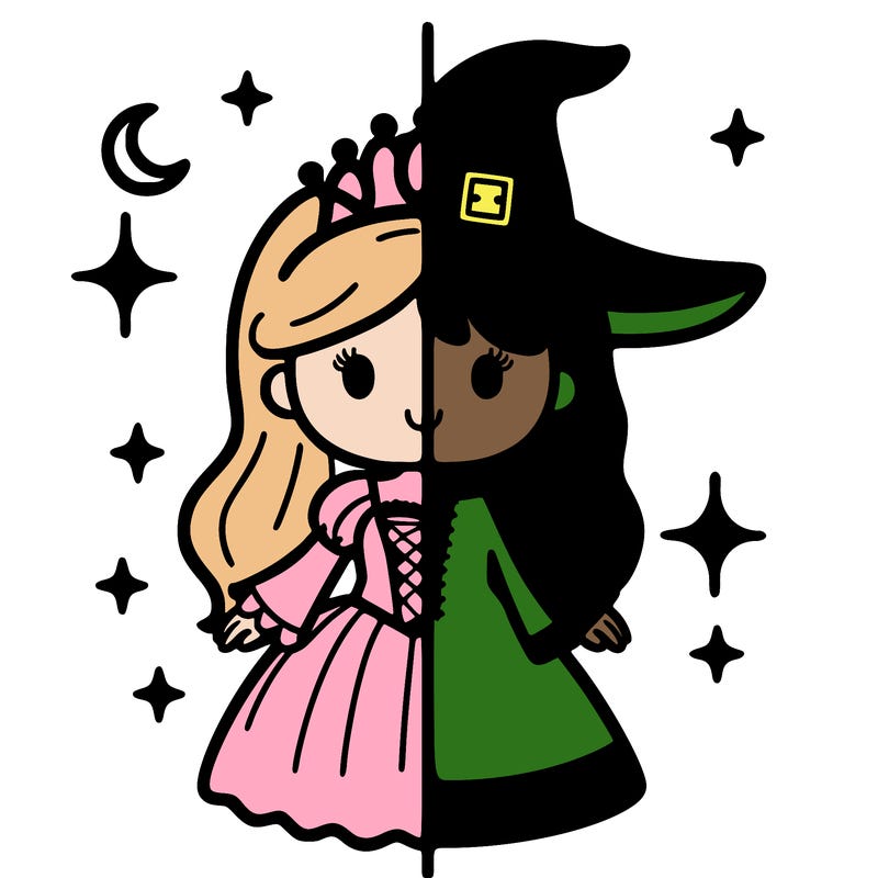 split princess and witch