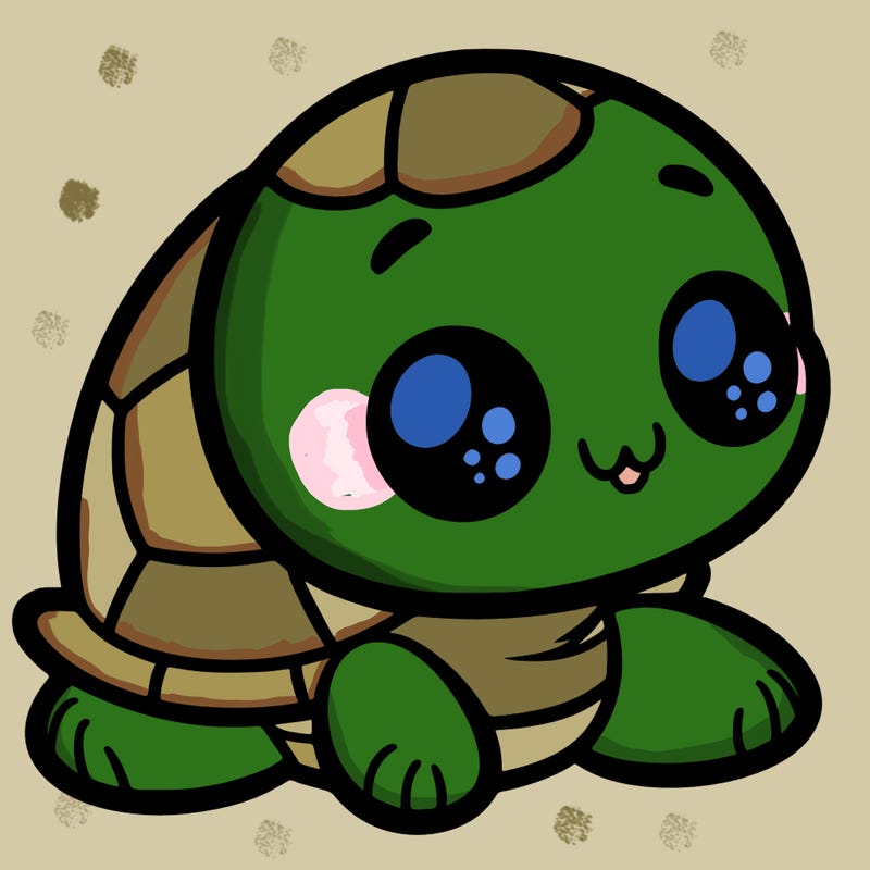 cute little animated turtle