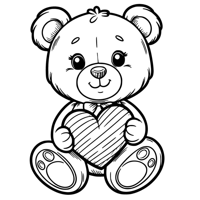 teddy bear, holding a heart