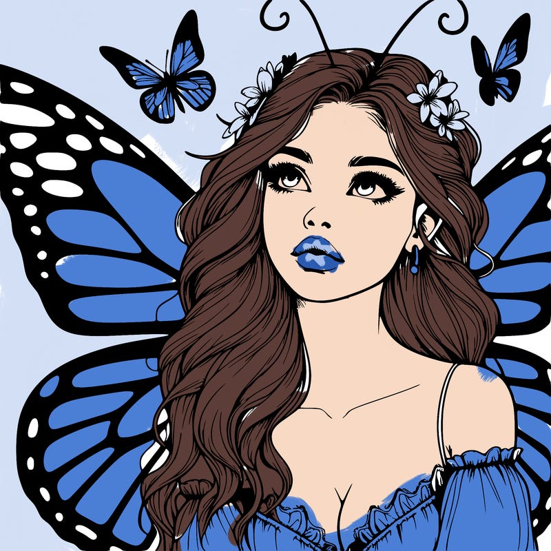 butterfly fairy realistic girl