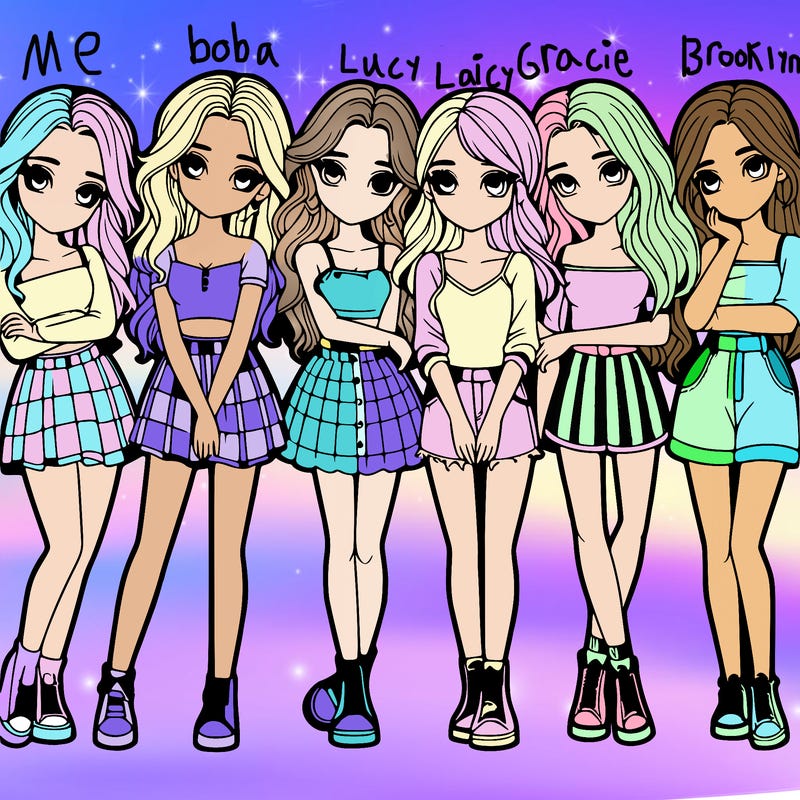 a group of girls realistic