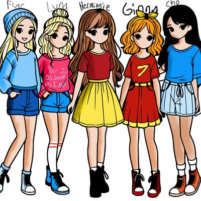 a group of five girls