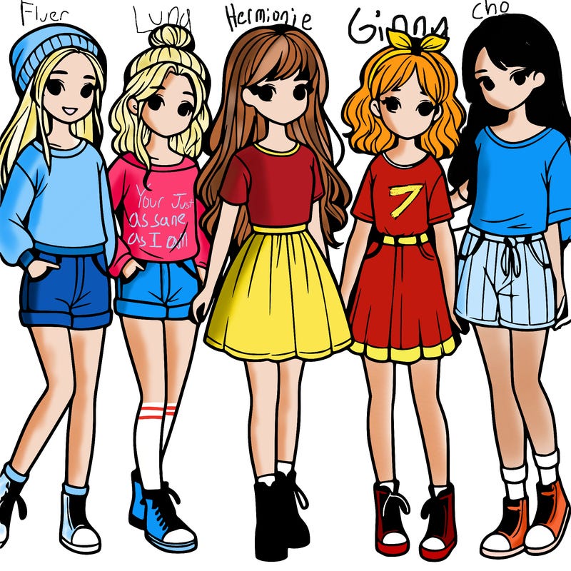 a group of five girls