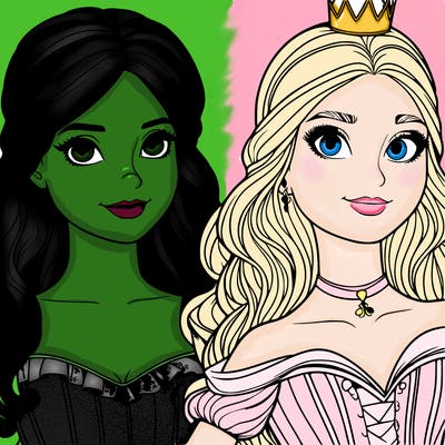 elfaba and glinda realistic girls