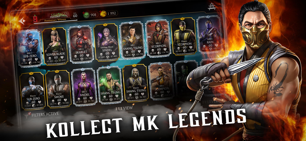 Mortal Kombat - Una collezione di carte combattente di Mortal Kombat Mobile con Scorpion