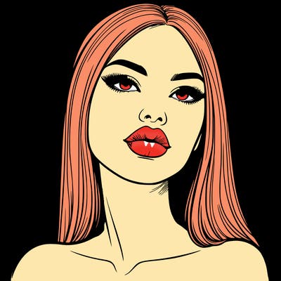 realistic woman with full lips