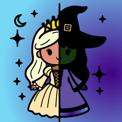 split princess and witch
