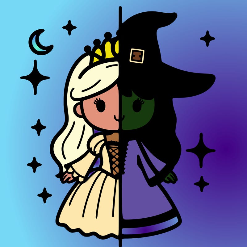 split princess and witch
