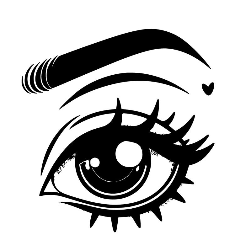 eye without eyebrow and with eyeshadow