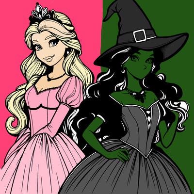 a realistic princess and a witch