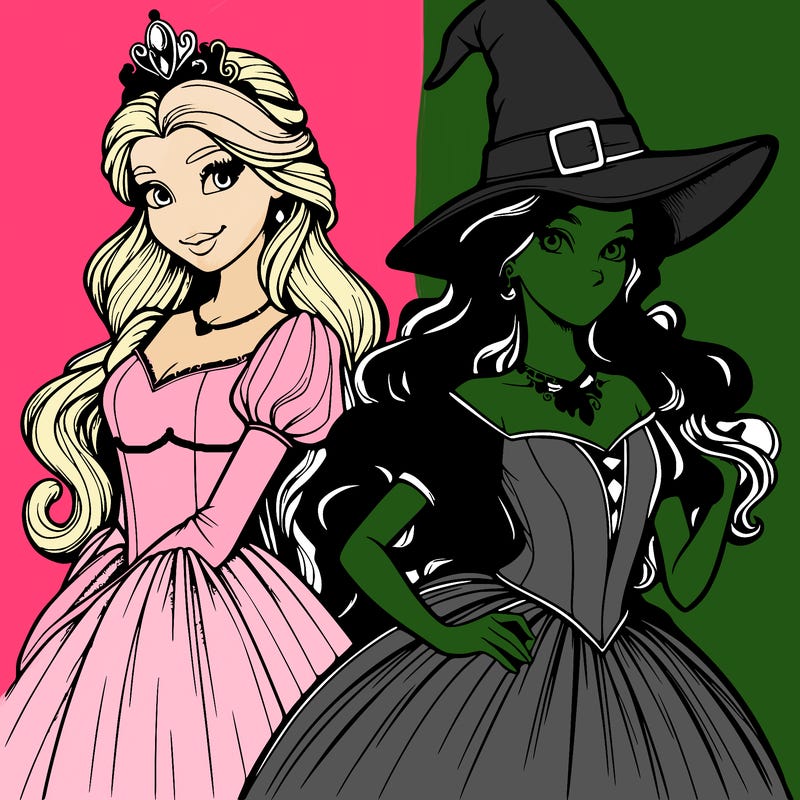 a realistic princess and a witch